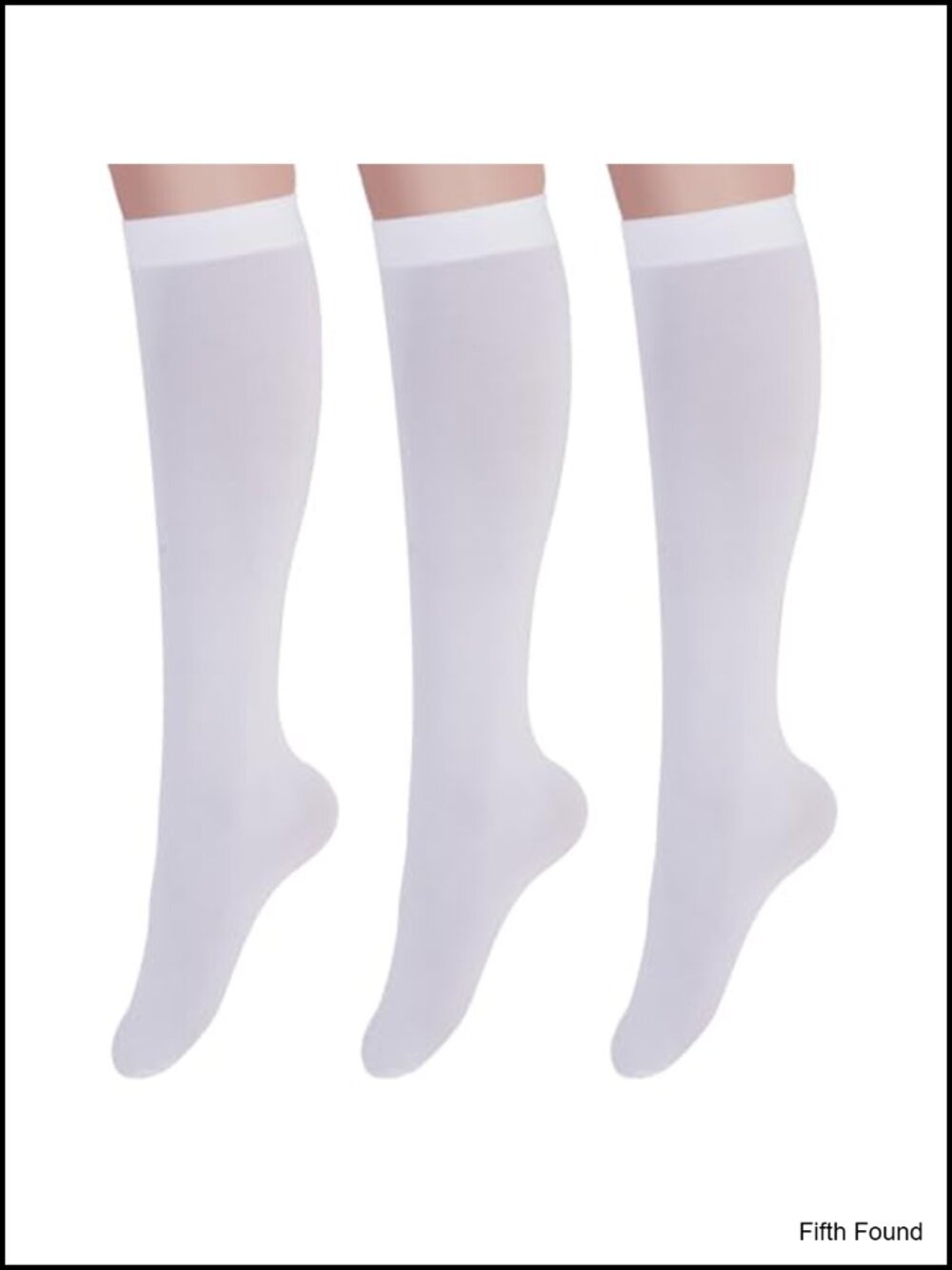 Women's Knee High Socks Stretchy Nylon Thigh High Stockings 3 Pairs